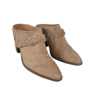 Universal Thread Women’s Avis Mule Size 9 Block Heel Pointed Toe Taupe Brown